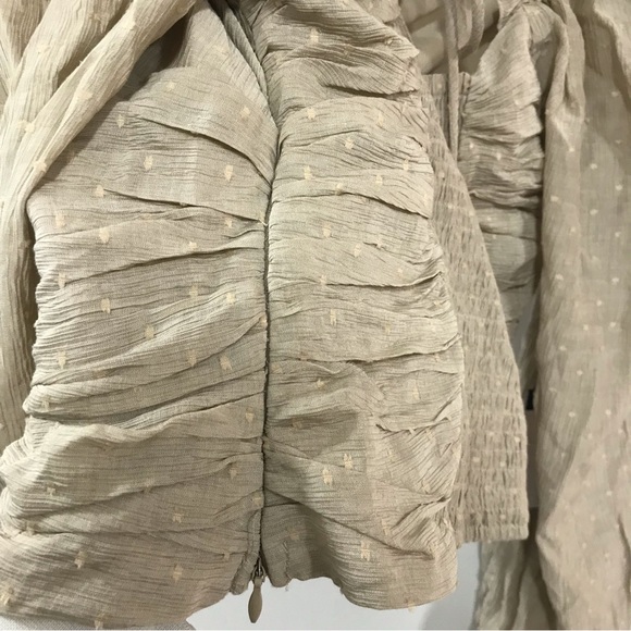 ASTR Taupe Swiss Dot Puff Sleeve Top - Picture 8 of 11